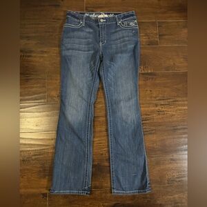 Harley Davidson Jeans Women’s Blue Bootcut Embellished Logo Biker Denim Size 12